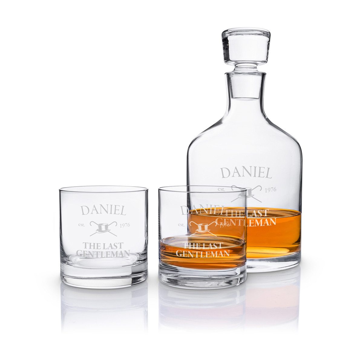 Decanter da whisky personalizzato con incisione personalizzata da 750 ml 4 bicchieri da whisky personalizzati da 270 ml 